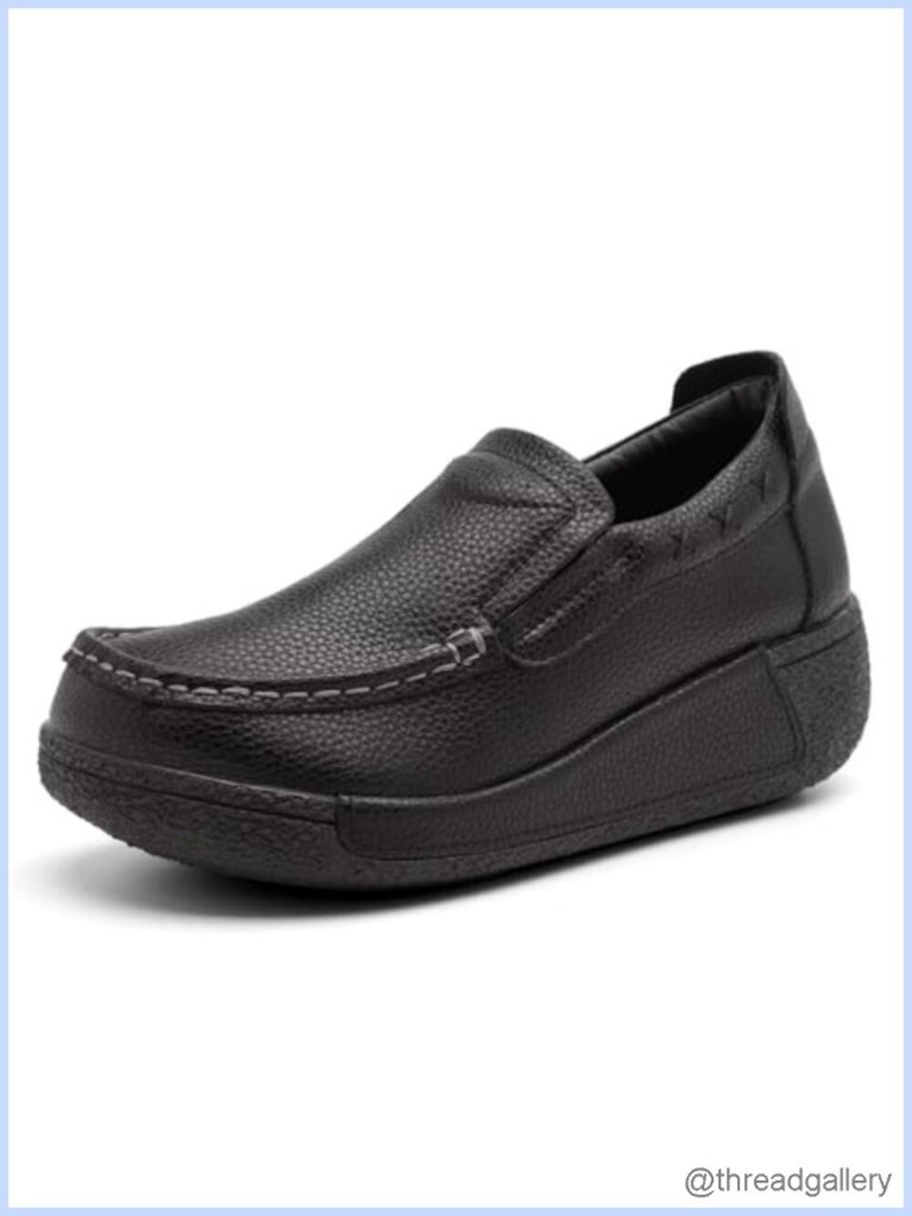 Faux Leather Platform Loafer Slip-On Comfort Work Dress Shoes